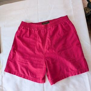 Vintage Eddie Bauer Women's Red Cotton Camp Shorts - Size Medium
